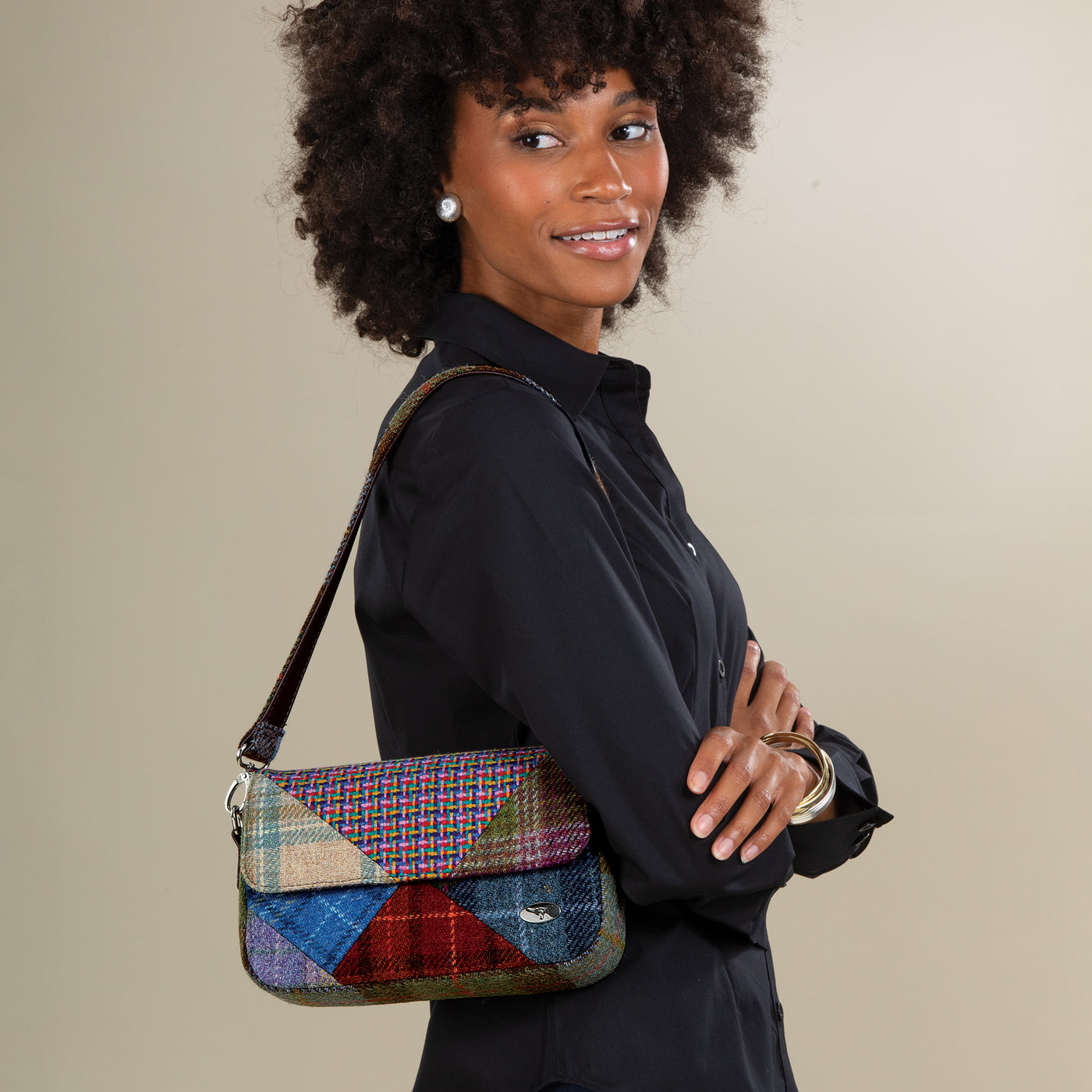 Patchwork Harris Tweed Shoulder Bag