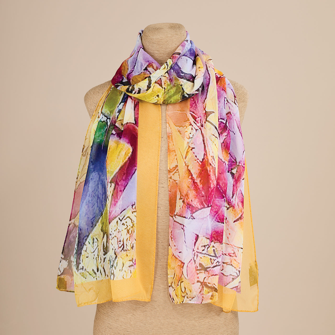 Autumn Abstract Italian Silk Scarf