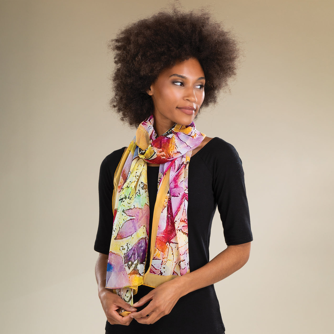 Autumn Abstract Italian Silk Scarf