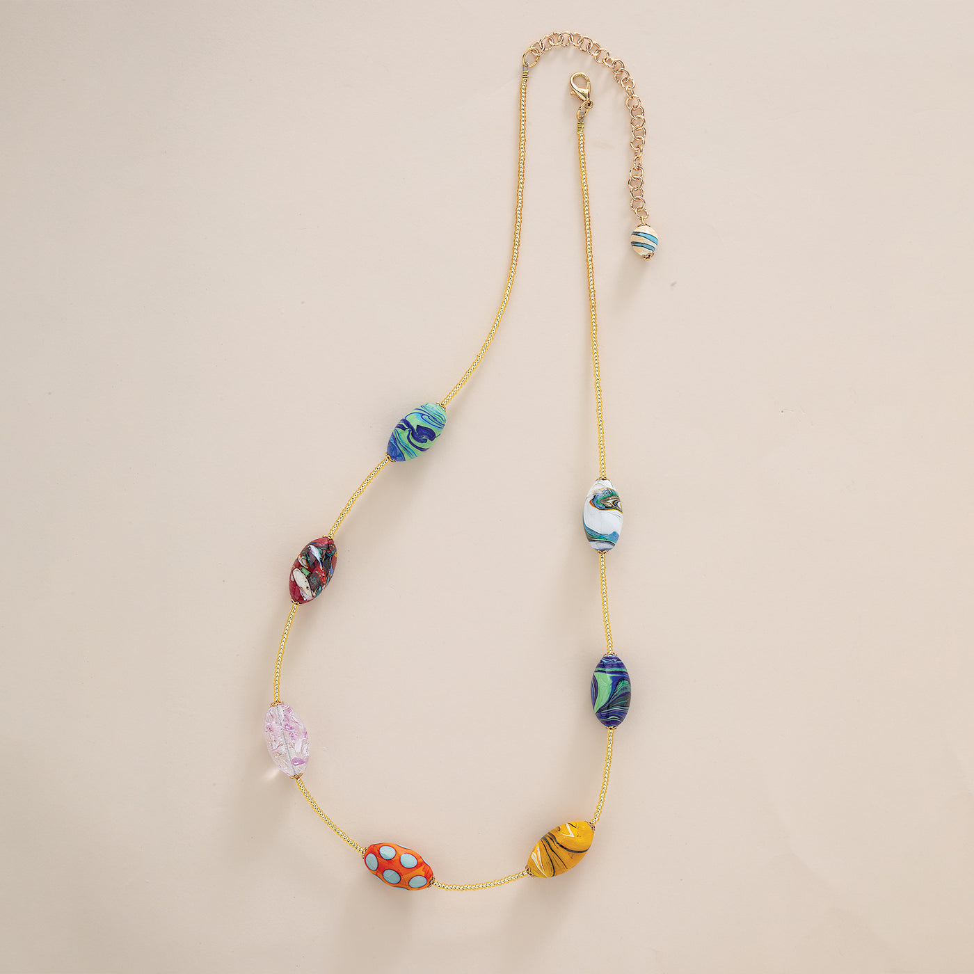 Murano Glass Unparalleled Patterns Beaded Necklace (Preorder)