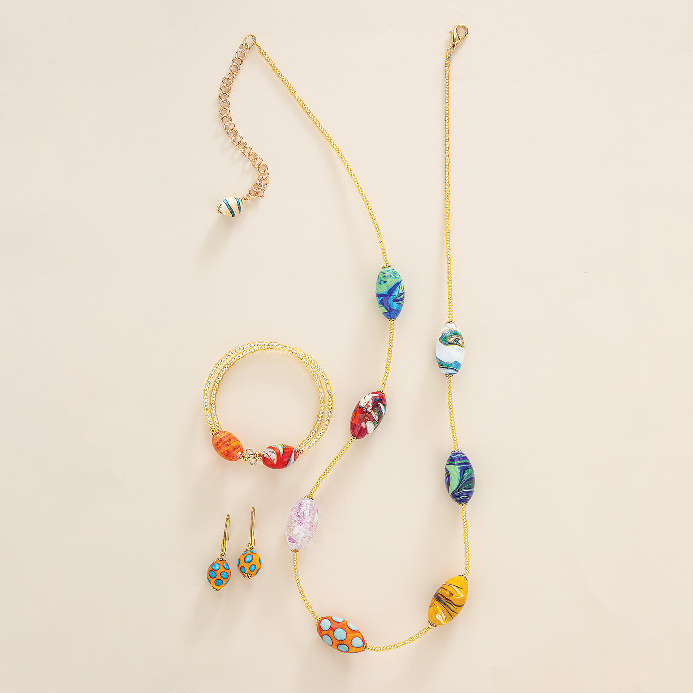 Murano Glass Unparalleled Patterns Beaded Necklace (Preorder)