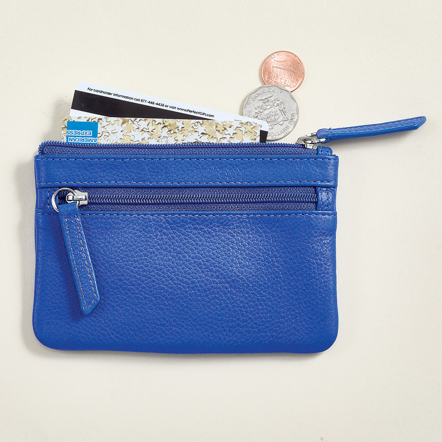 Royal Blue Leather Coin Purse