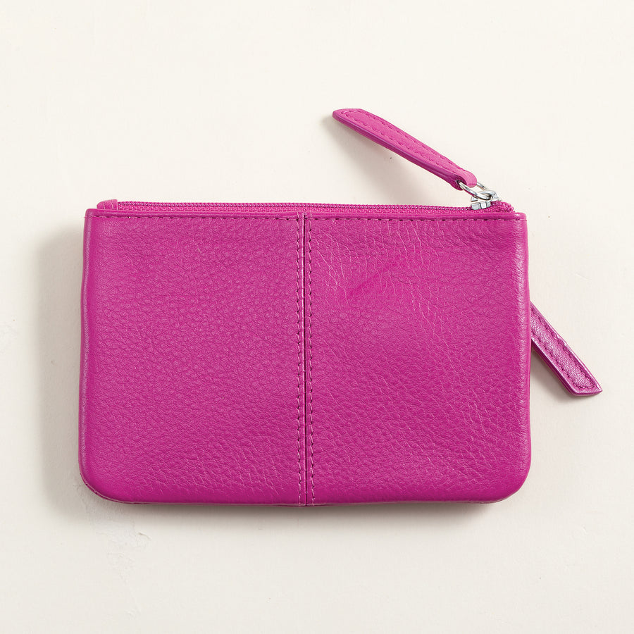 Fuchsia Leather Coin Purse