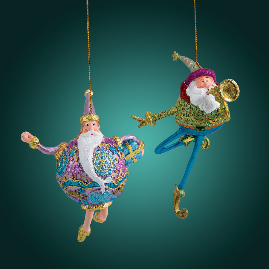 Celebrating Santa Ornaments Set Of 2