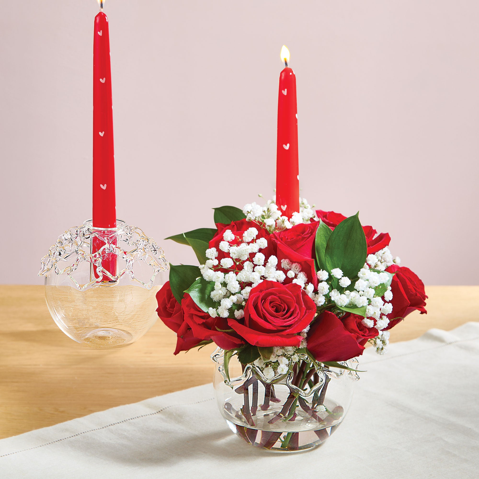 Hand-Painted Valentine Taper Candles Set of 2