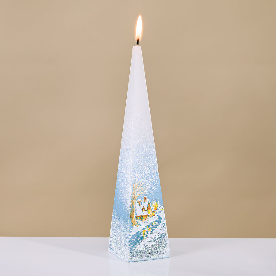 Hand-Painted Golden Village Candle