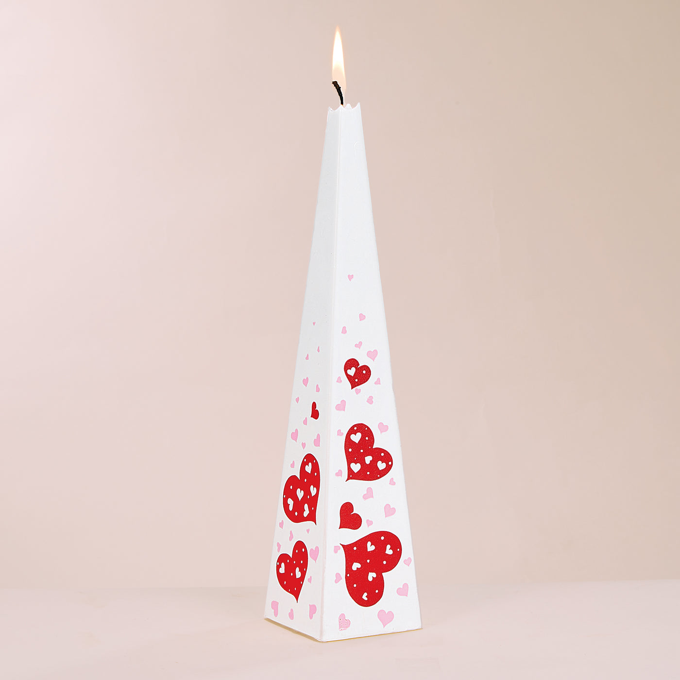 Hand-Painted Confetti Hearts Candle (Preorder)