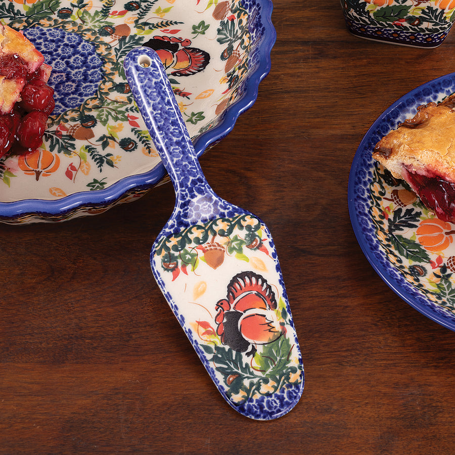 Polish Pottery Happy Harvest Pie Server