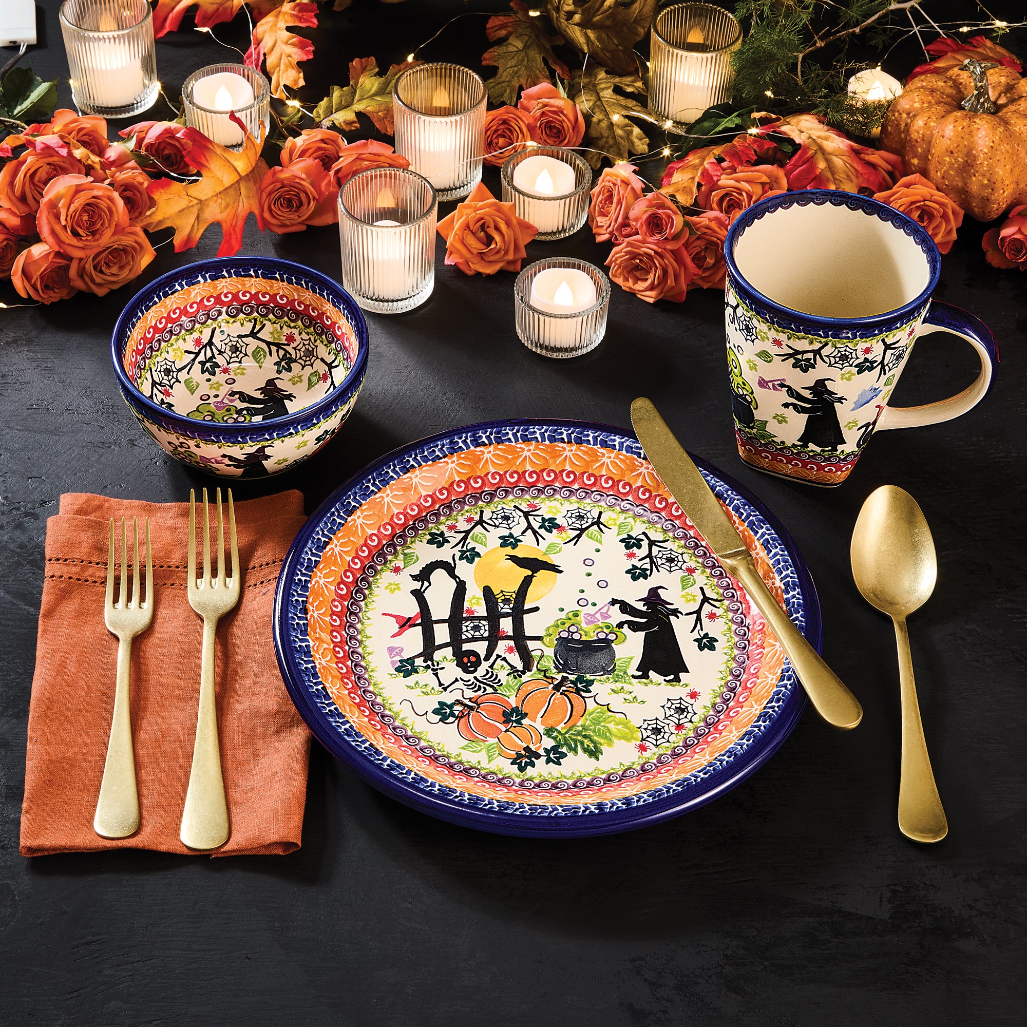 2024 Edition Halloween Polish Pottery Dinner Plate