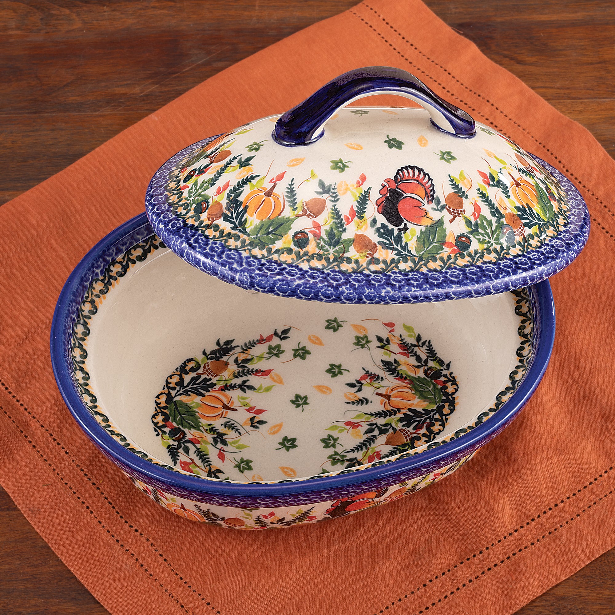 Polish Pottery Covered Dish top