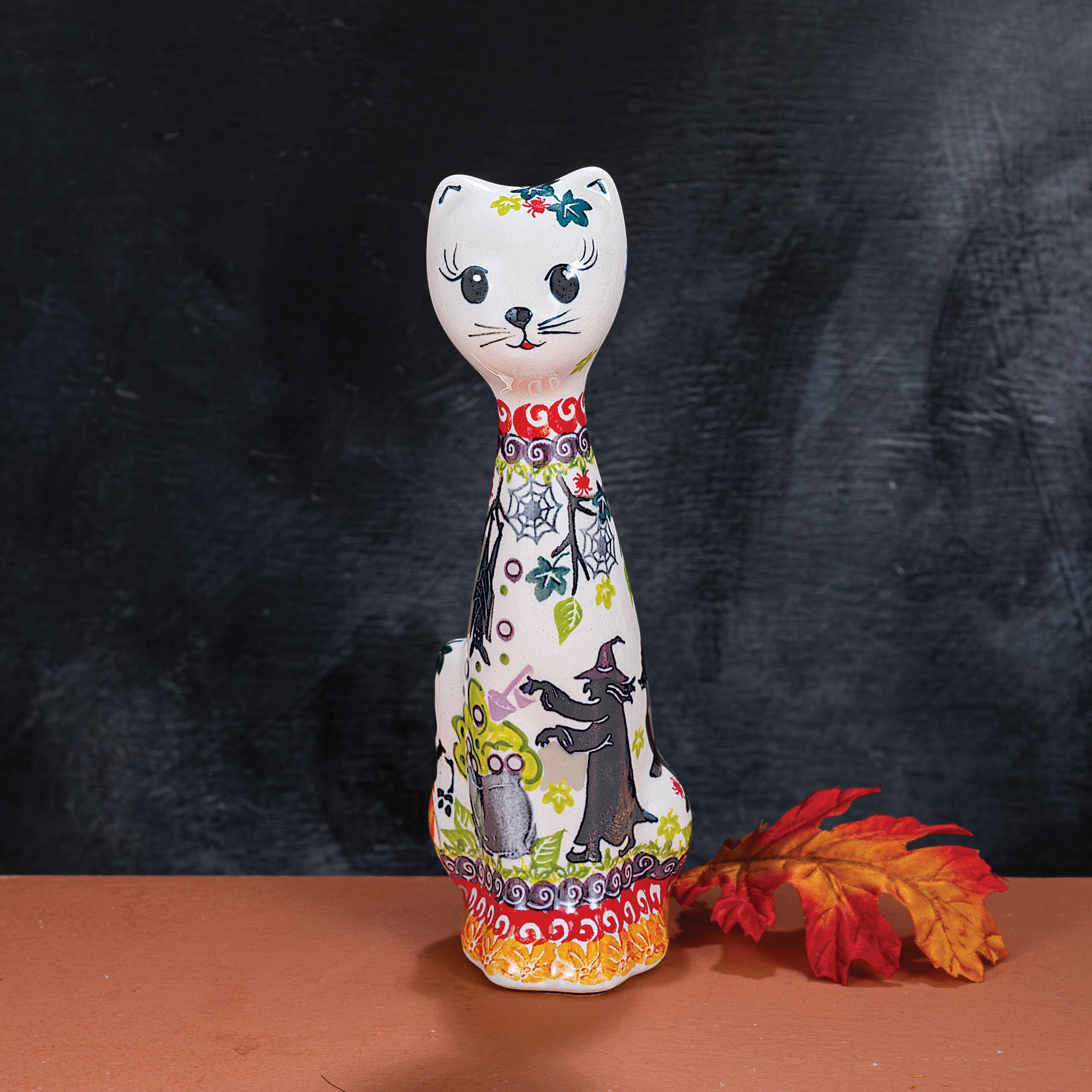 2024 Edition Halloween Polish Pottery Cat Figurine