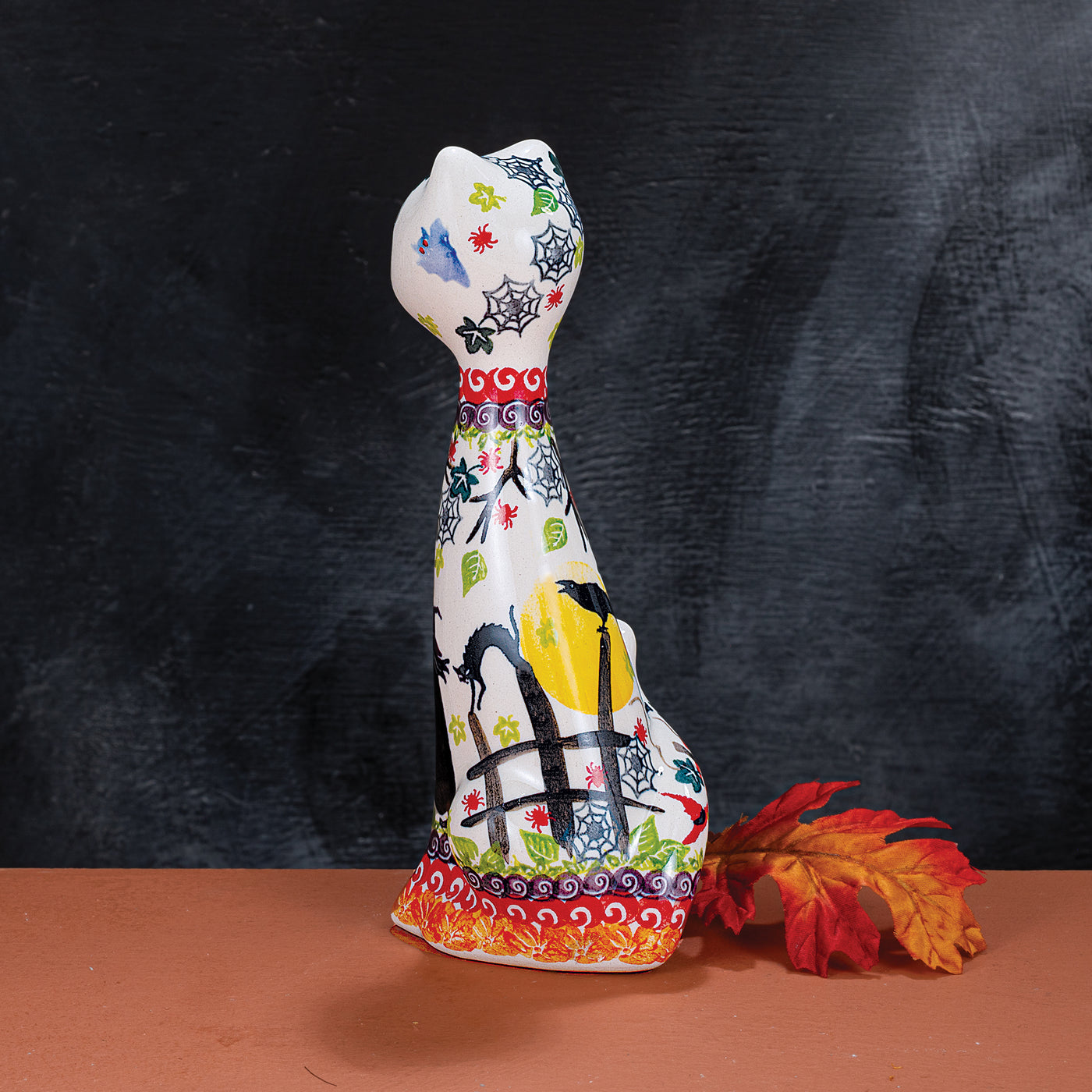 2024 Edition Halloween Polish Pottery Cat Figurine