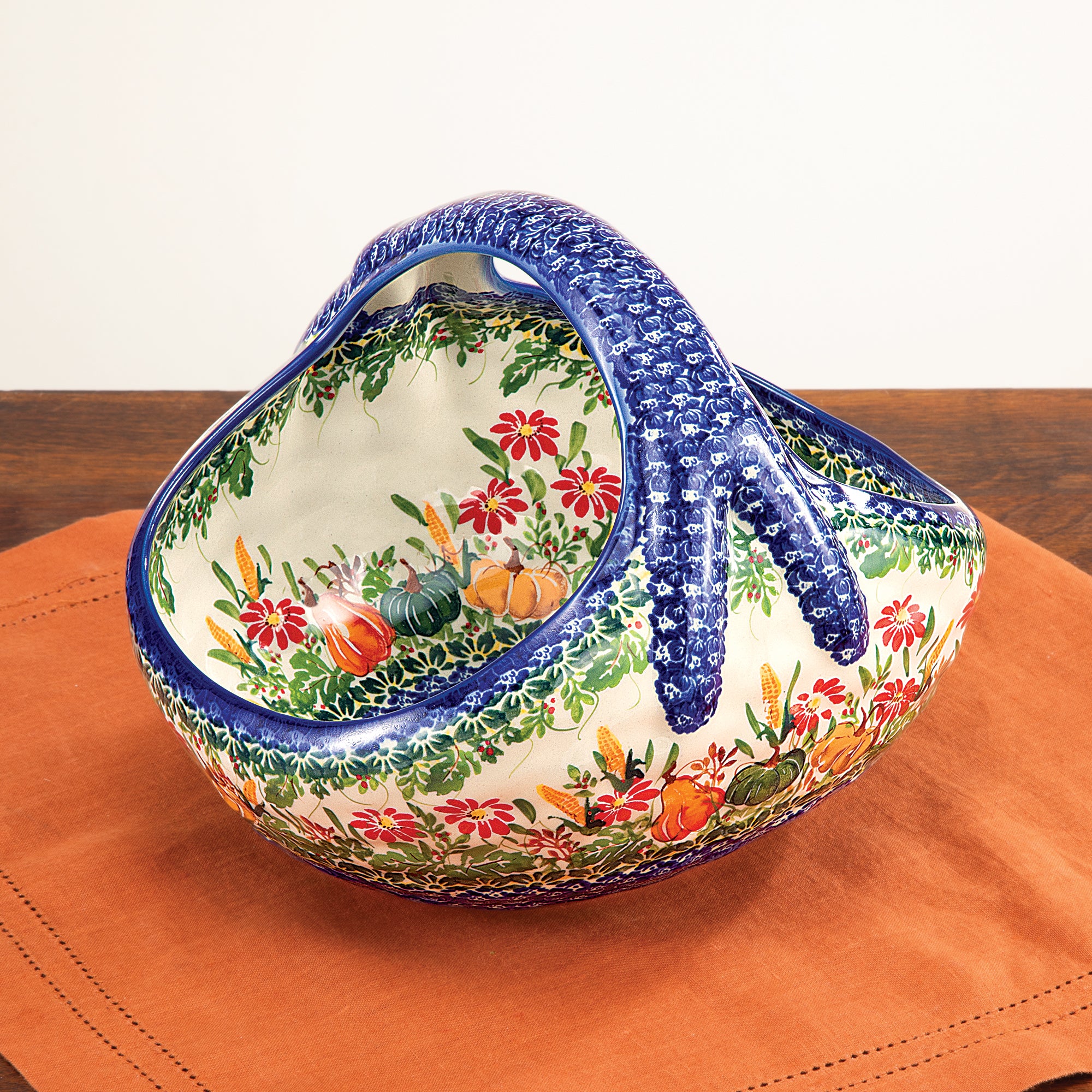 Polish Pottery Autumn Splendor Basket