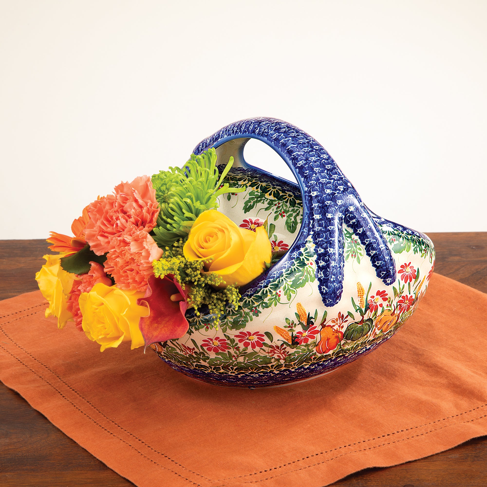 Polish Pottery Autumn Splendor Basket