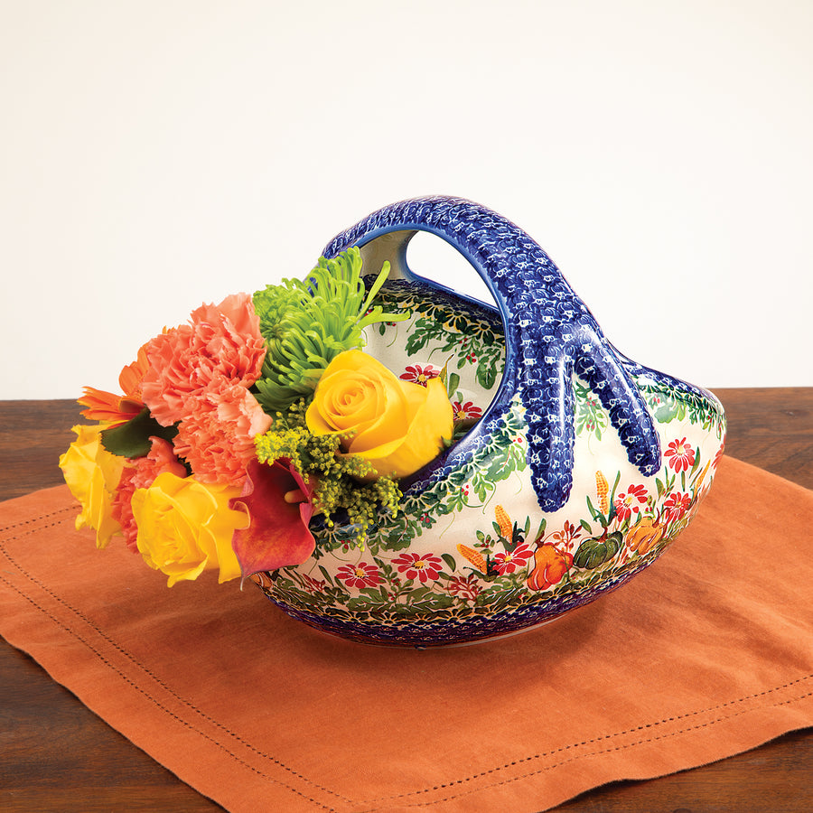 Polish Pottery Autumn Splendor Basket