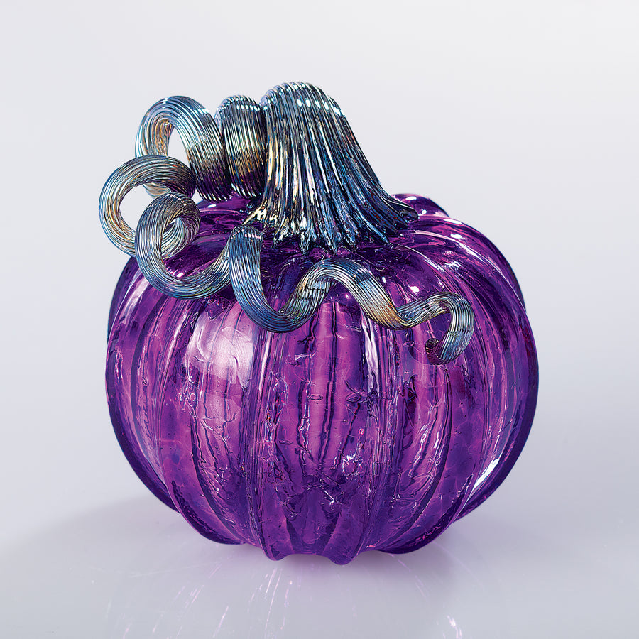 Hand-Blown Glass Mysterious Plum Pumpkin