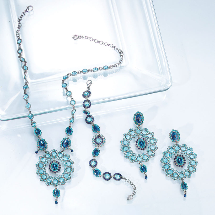 Hues Of Blue Filigree Necklace
