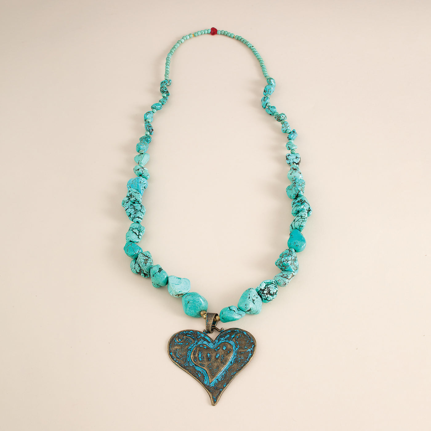 Patina Heart Turquoise Necklace