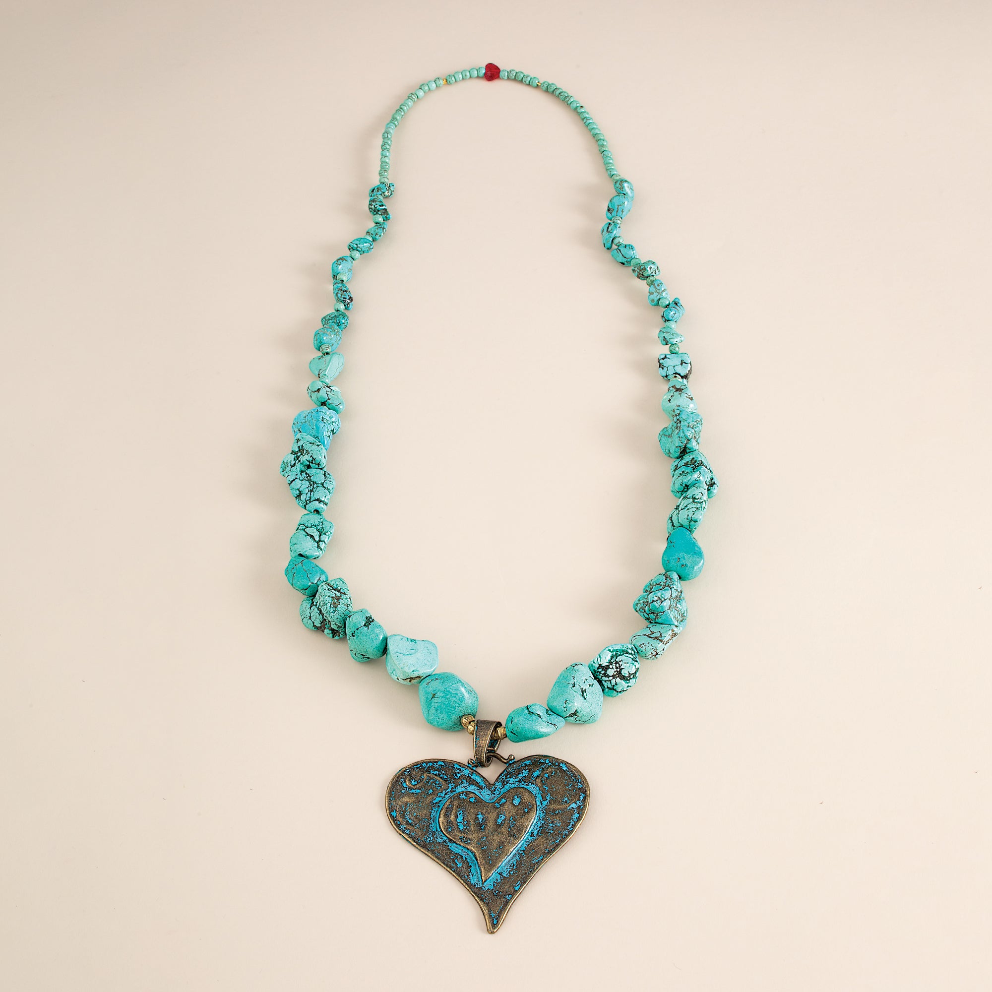 Patina Heart Turquoise Necklace