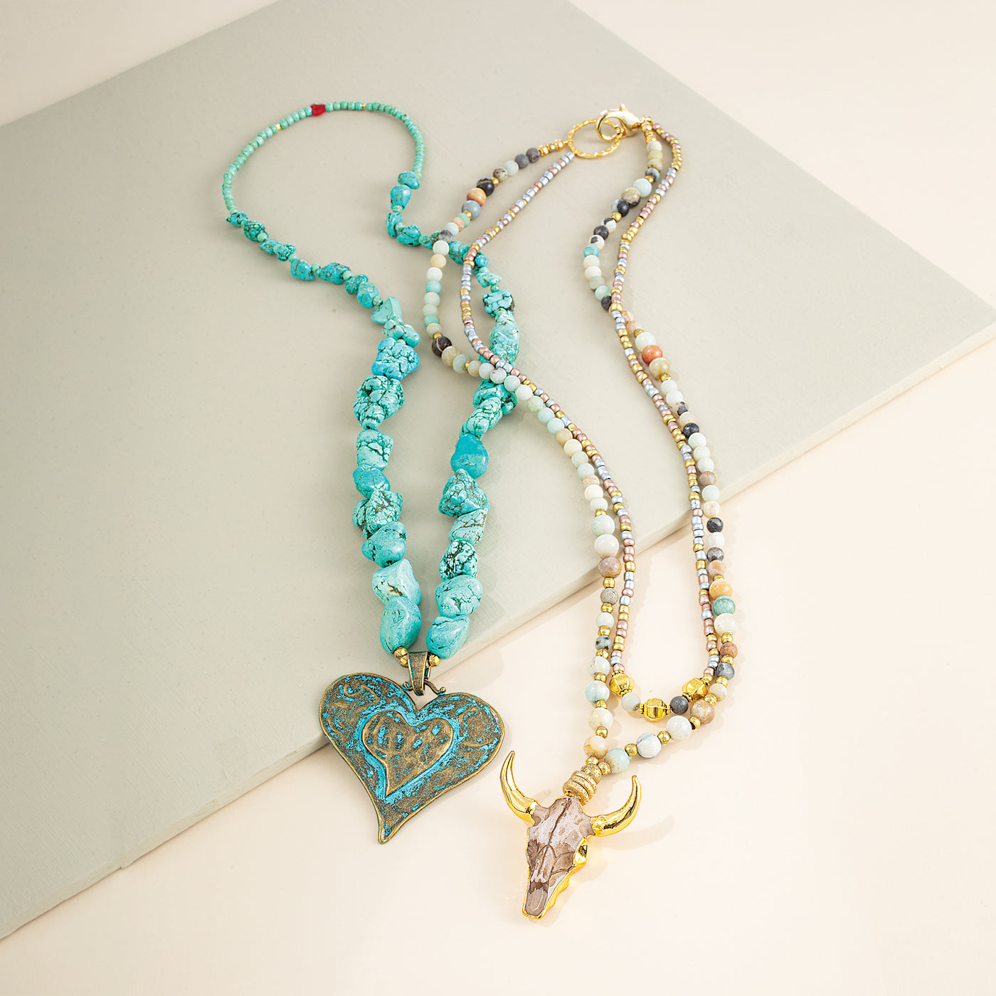 Patina Heart Turquoise Necklace