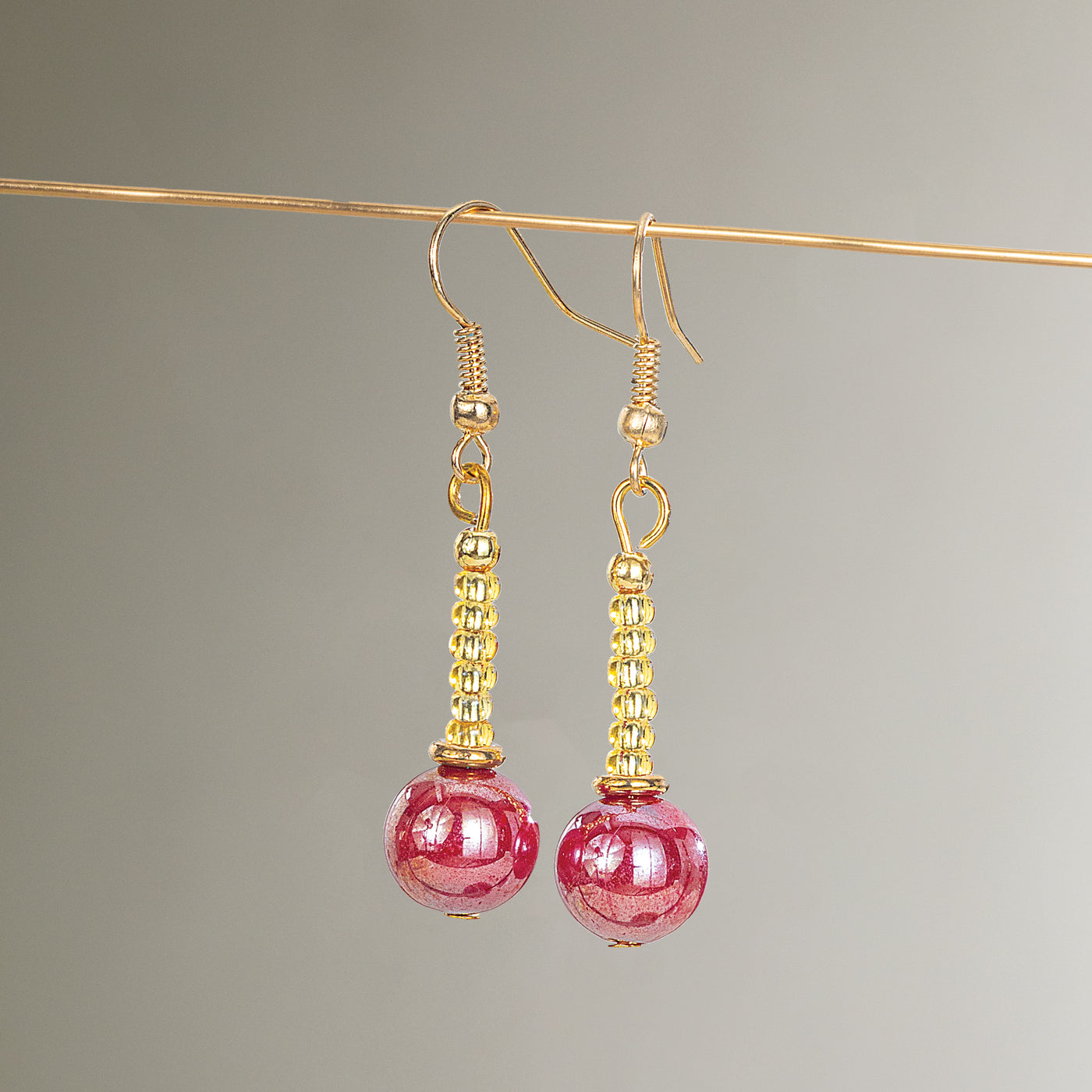 Fine Wine Murano Glass Dangle Earrings