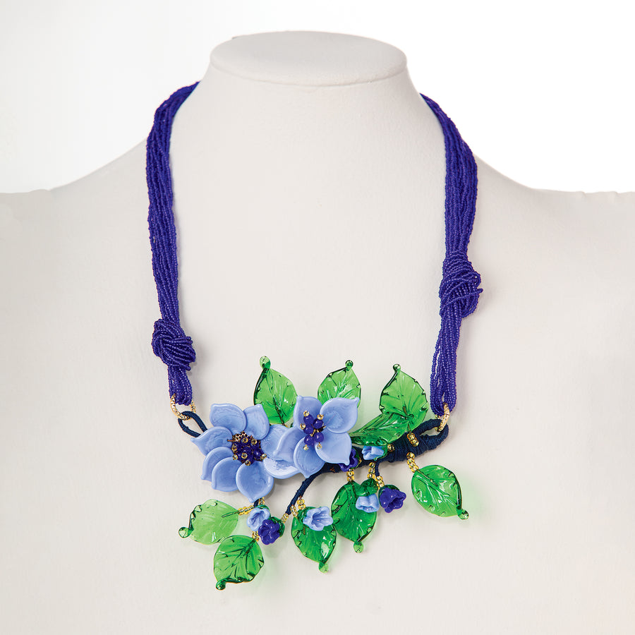 Murano Glass Periwinkle Passion Statement Necklace