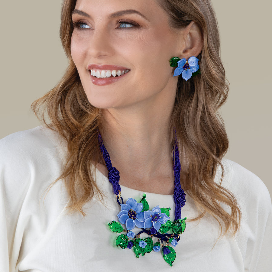 Murano Glass Periwinkle Passion Statement Necklace