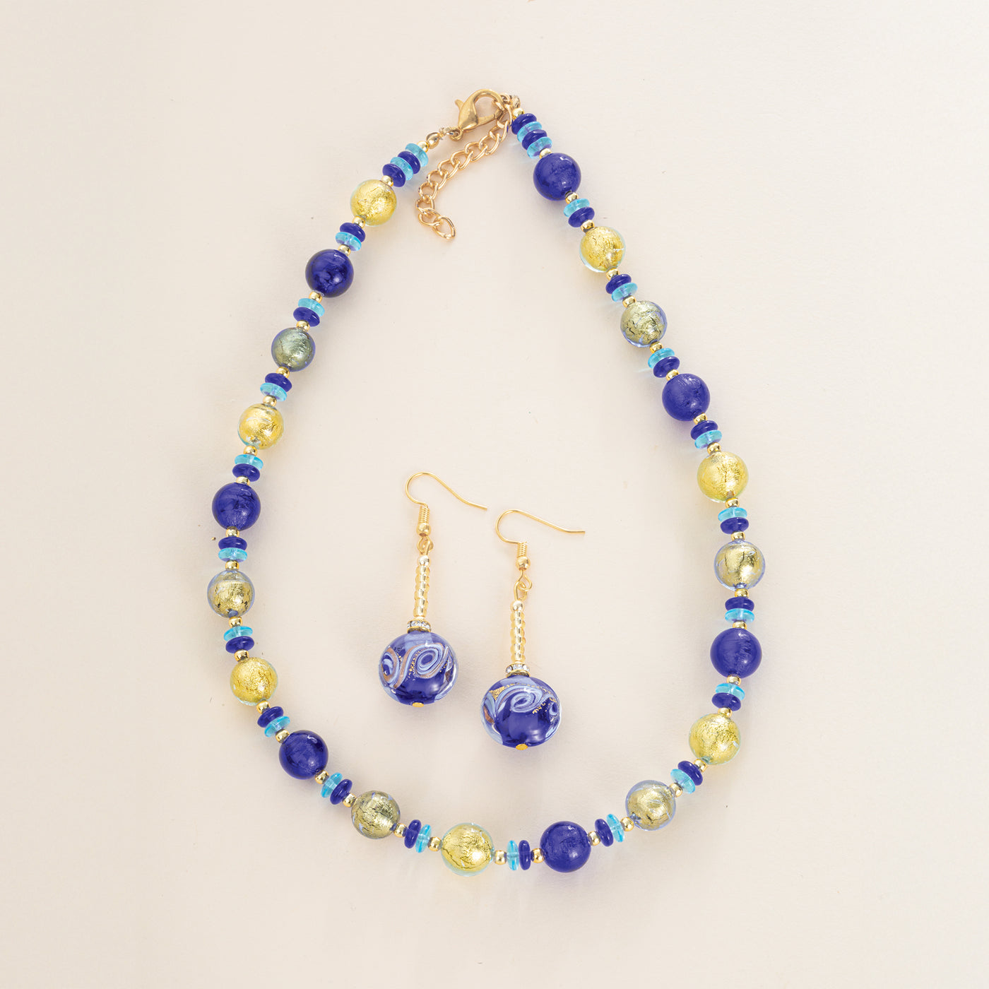 Grotto Azzurra Murano Glass Necklace & Earrings Set