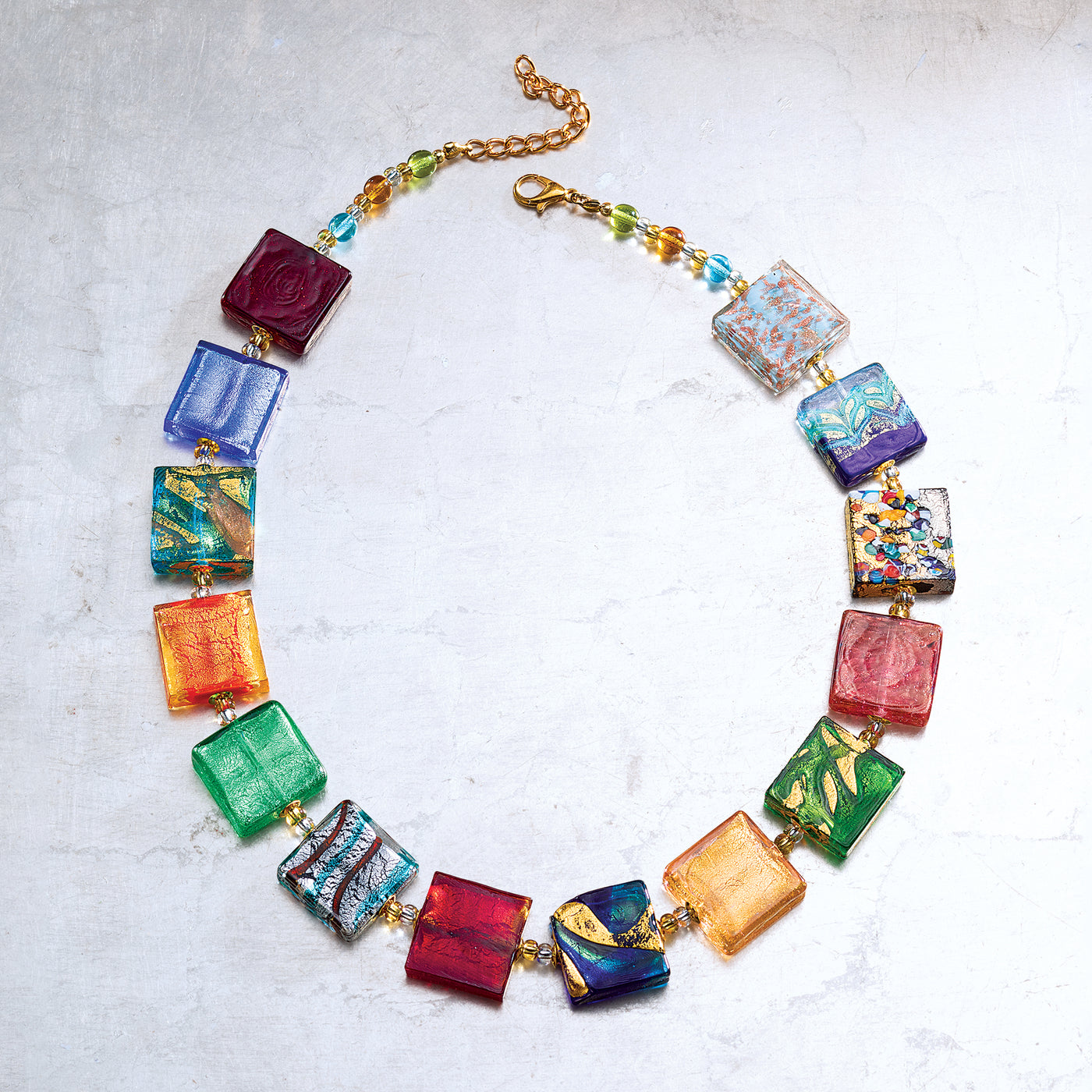 Spectacular Squares Murano Glass Necklace