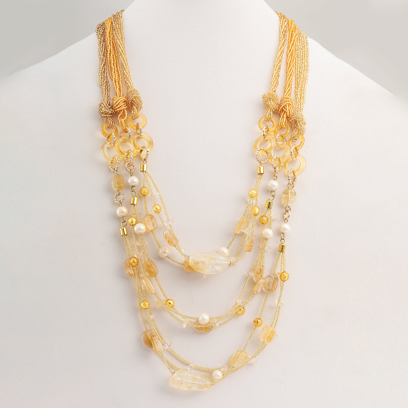 Murano Glass Chic Beaded Statement Necklace