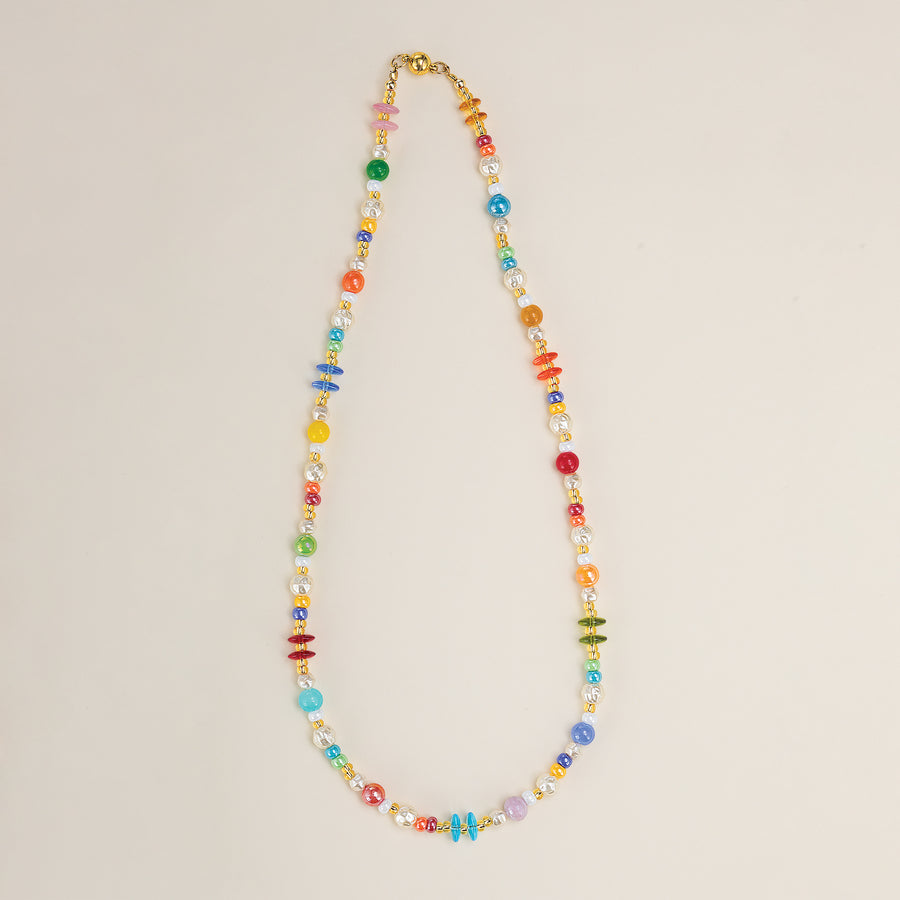 Murano Glass Pearls Before Wine Rainbow Necklace