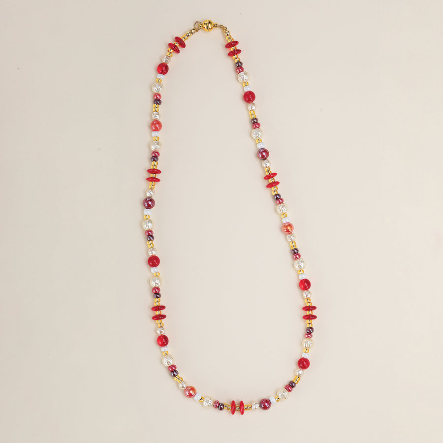 Murano Glass Pearls Before Wine Red Necklace