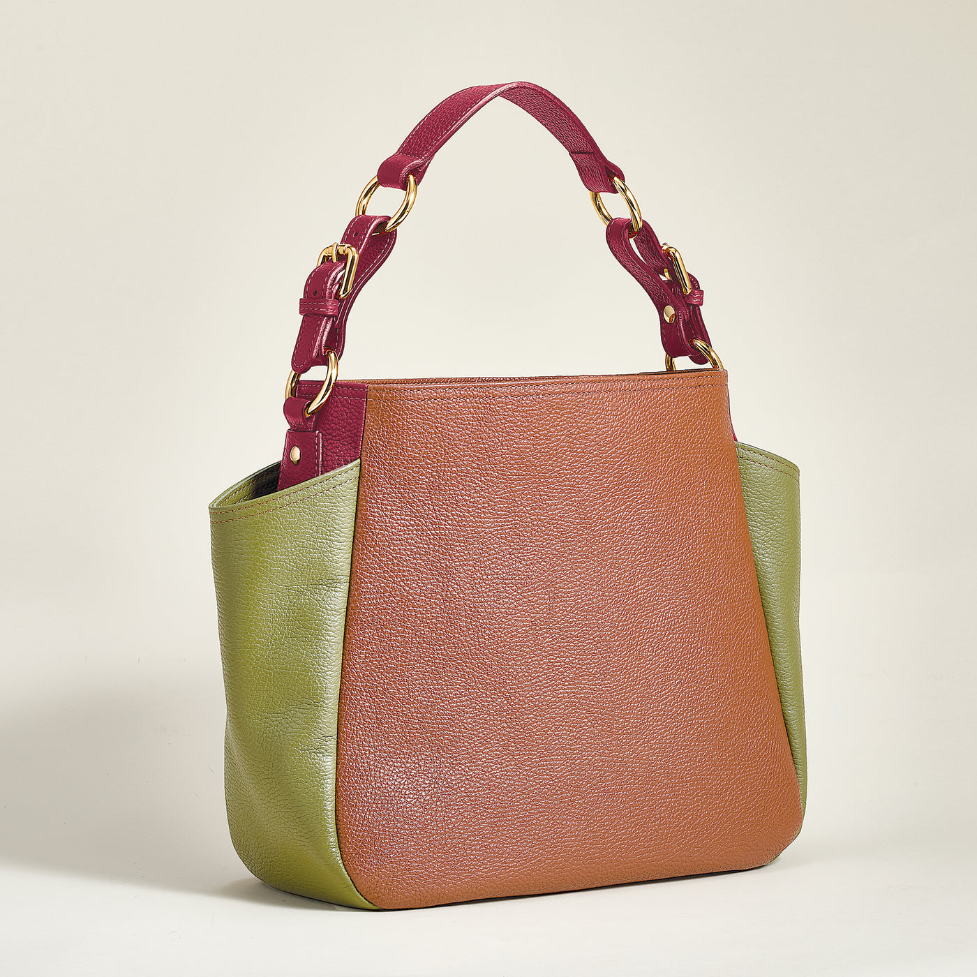 Brugnato Florentine Leather Colorblock Satchel