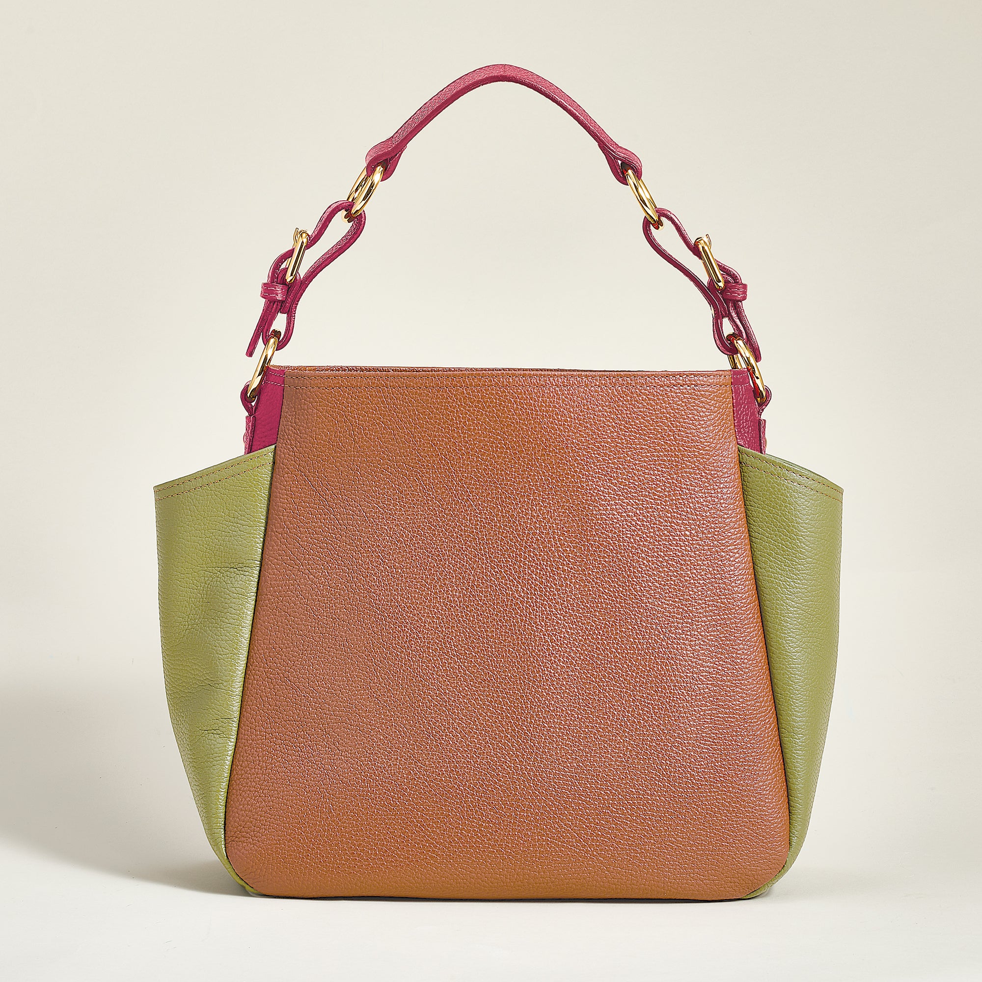 Brugnato Florentine Leather Colorblock Satchel