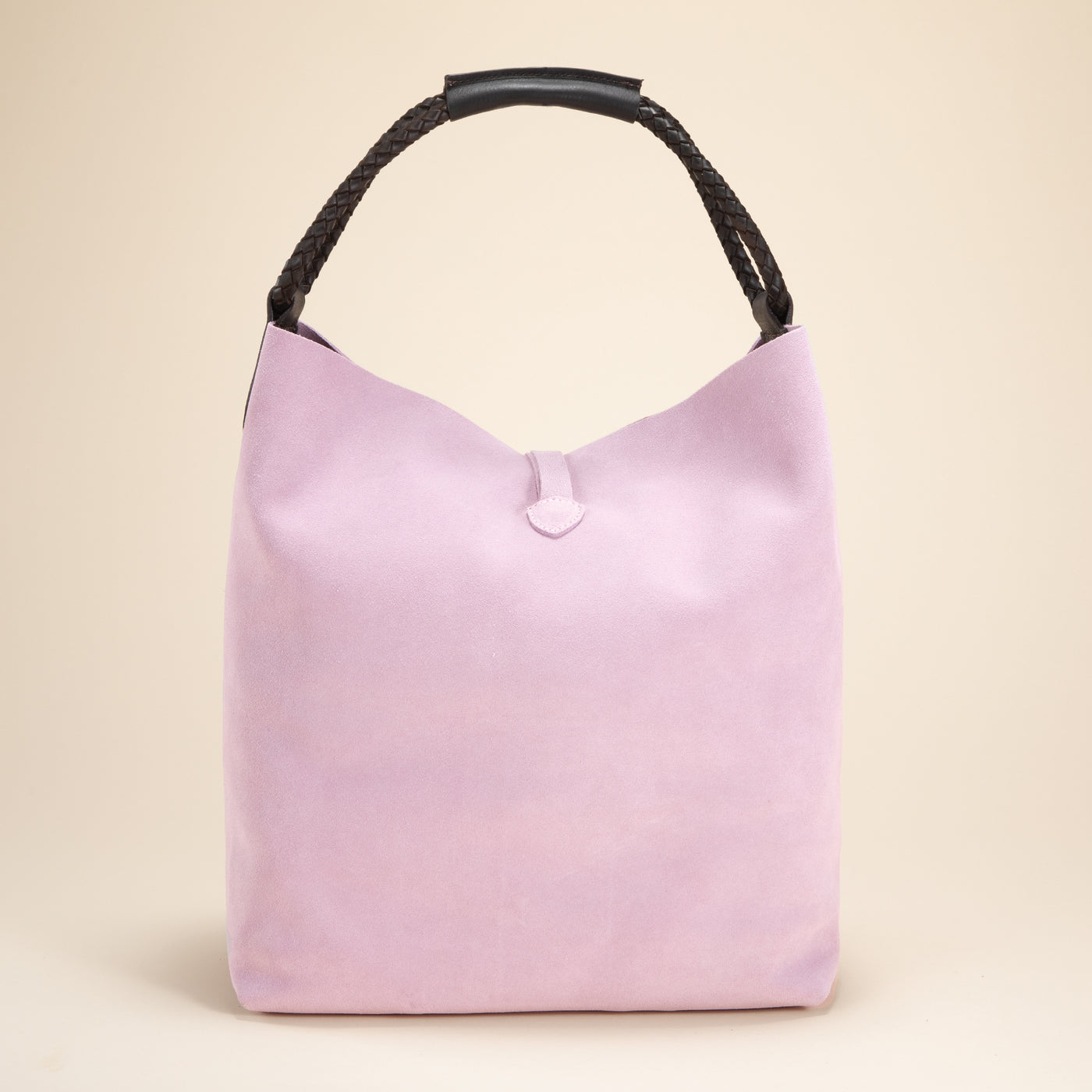 Praiano Lilac Florentine Suede Bucket Bag with Agate Ring