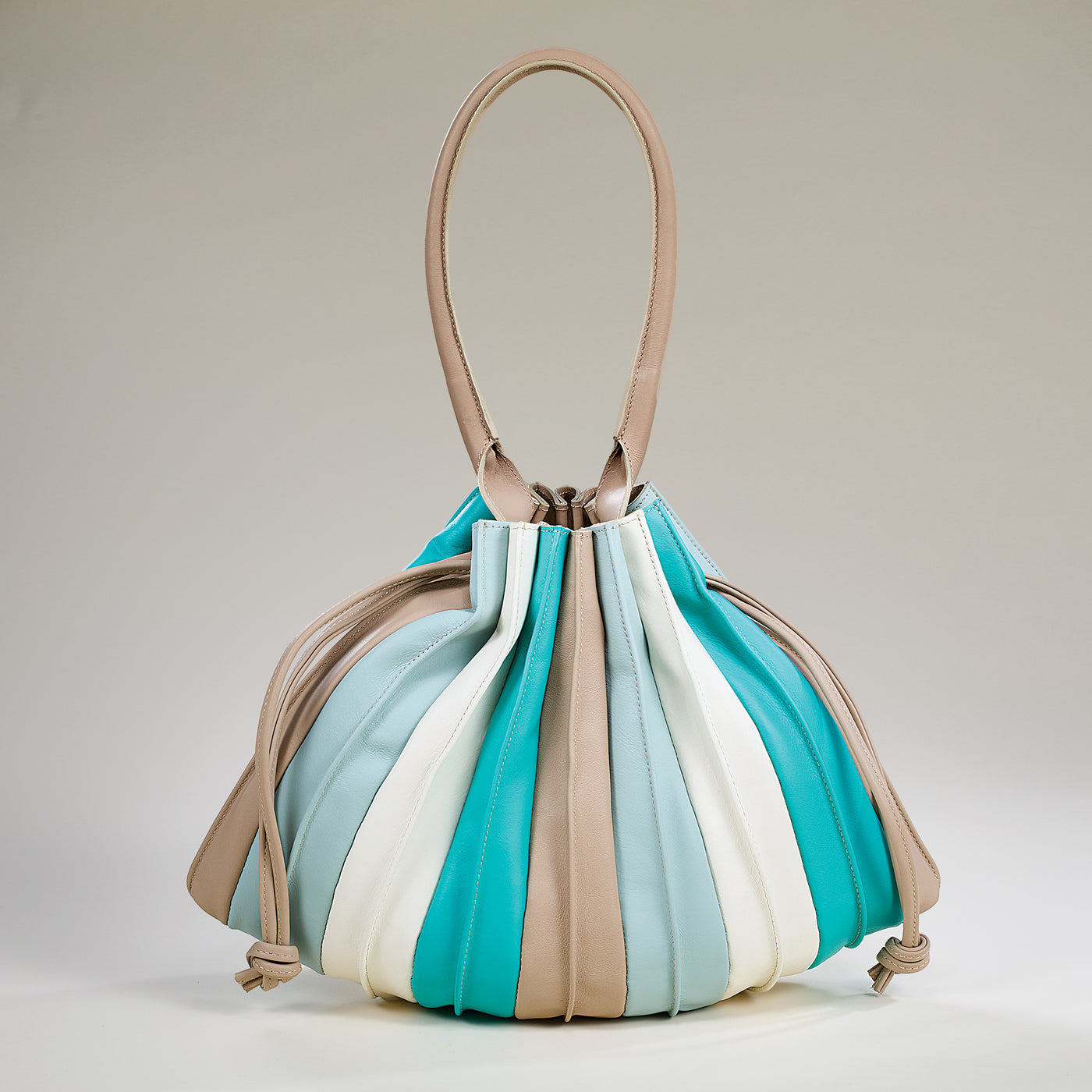 Como Grande Blue Italian Leather Handbag (Preorder)