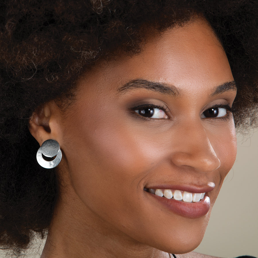 Inner Circle Crescent Clip-On Earrings