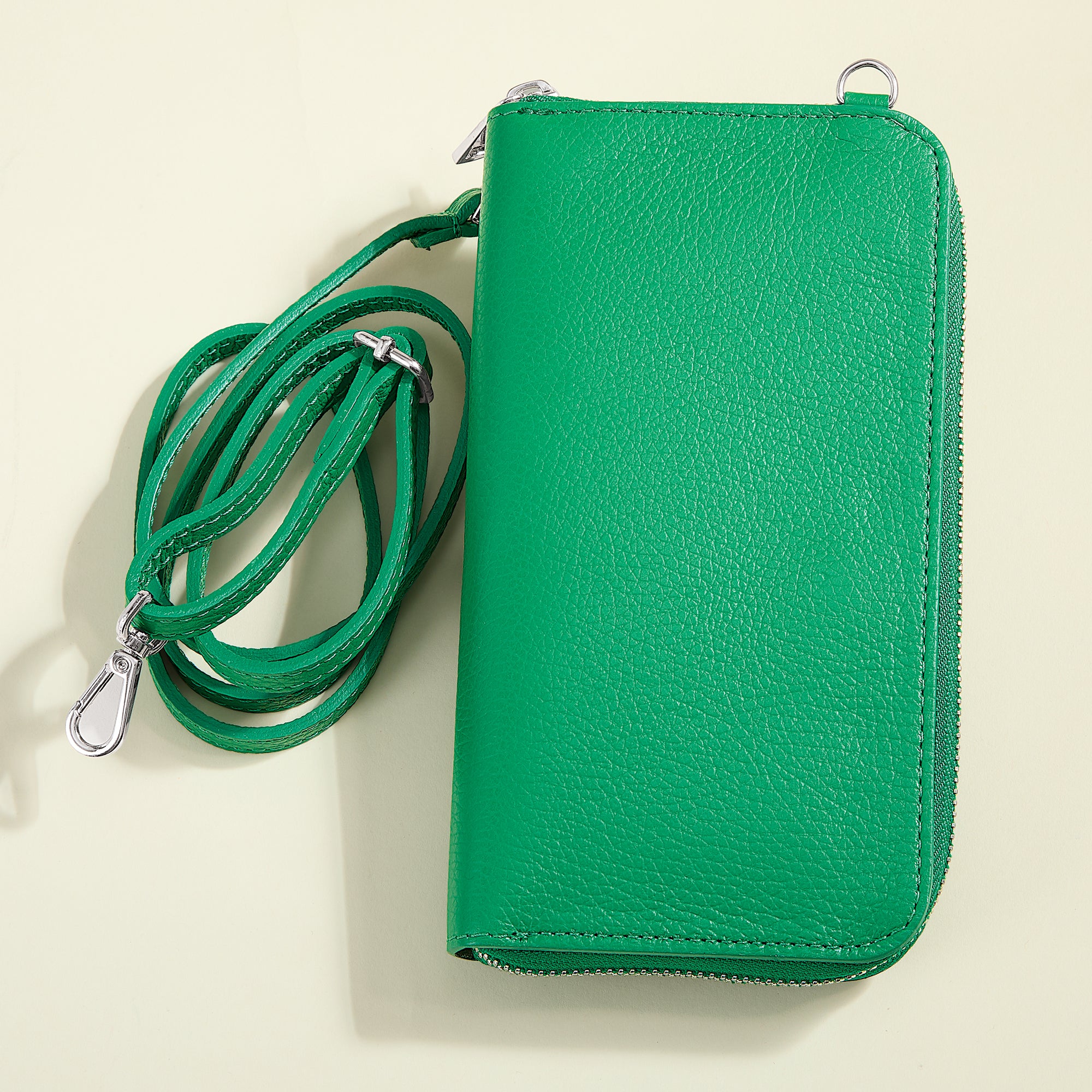 Ischia Green Italian Leather Crossbody