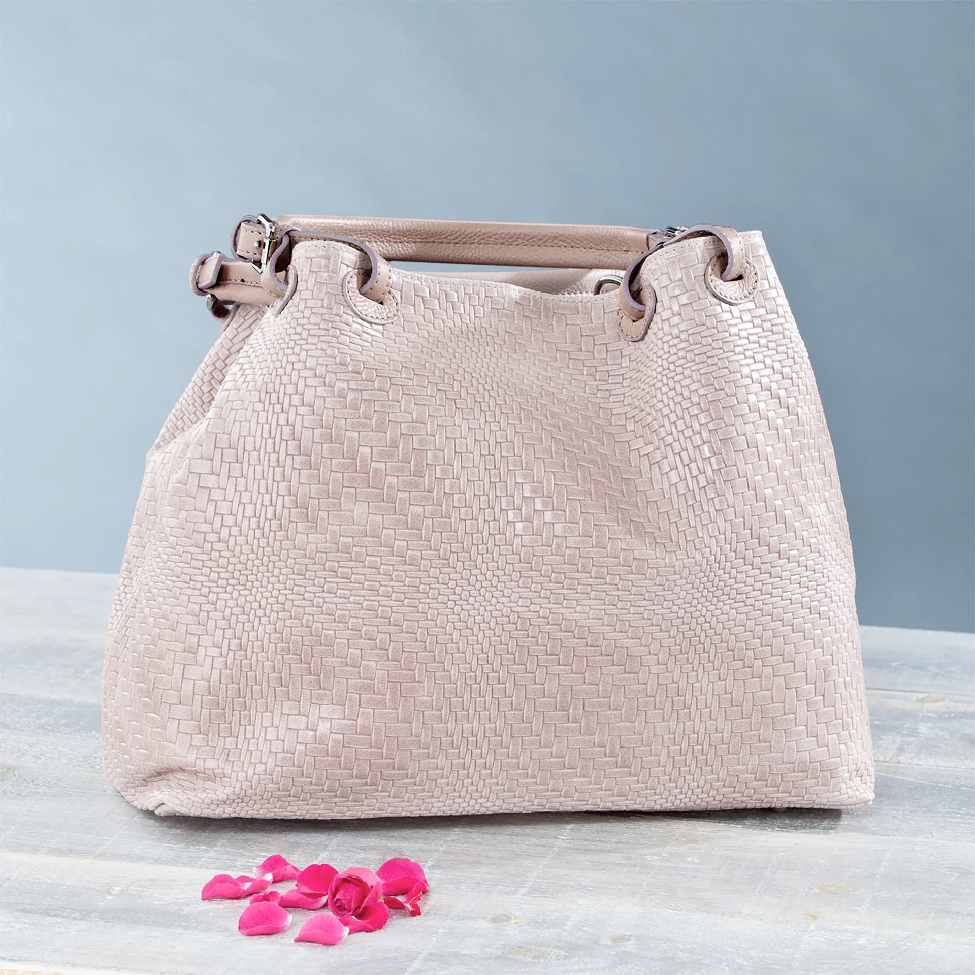 Italian Blush/light Pink Leather Handbag store