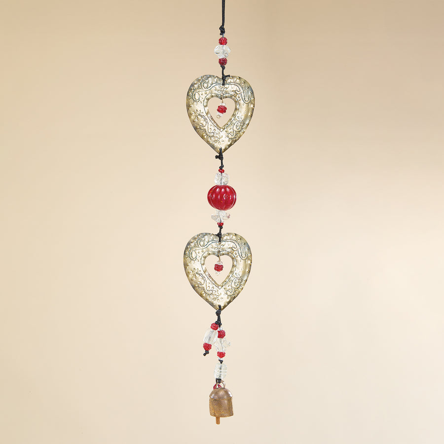 Hand-Cut Iron Double The Love Wind Chime