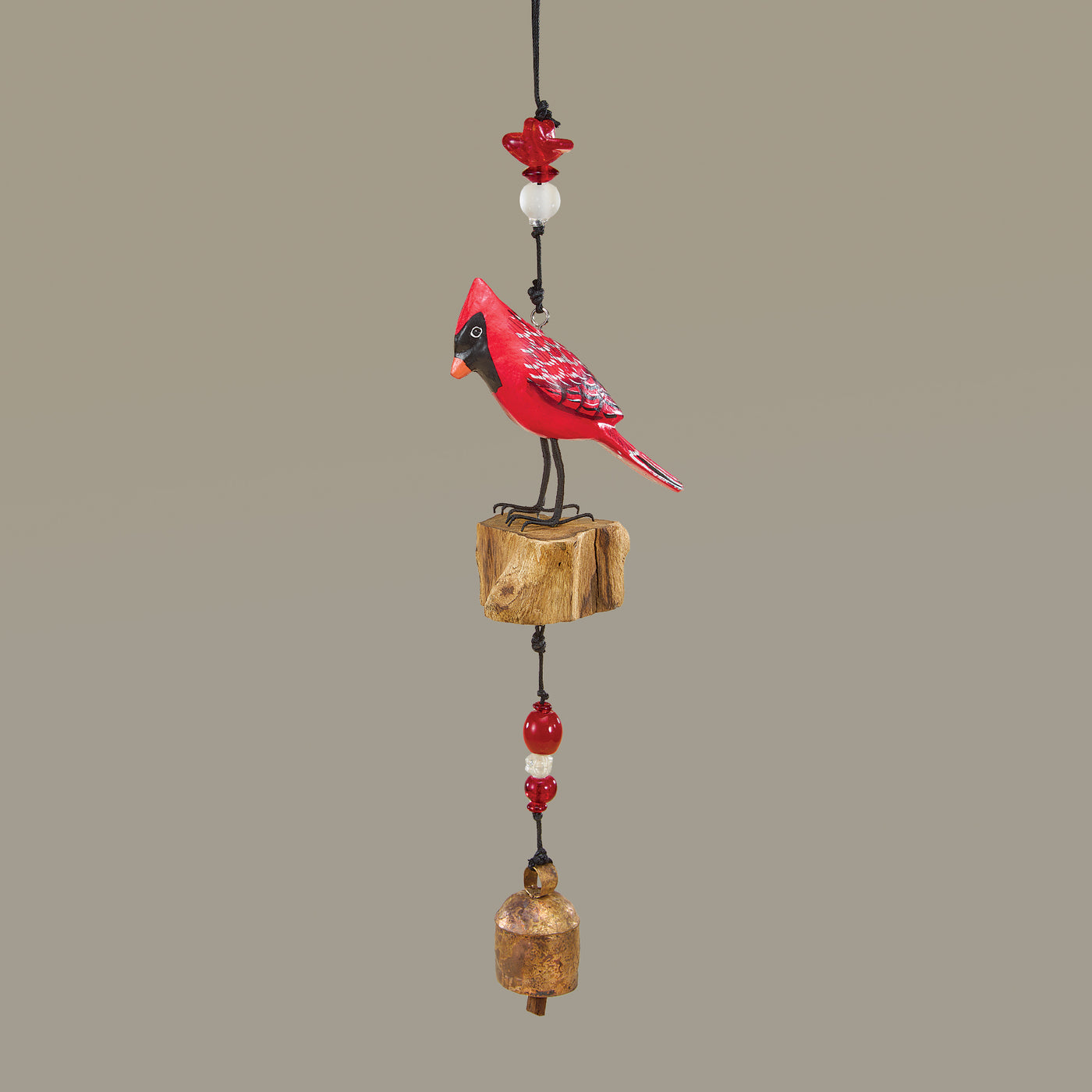 Hand-Carved Cardinal Wind Chime