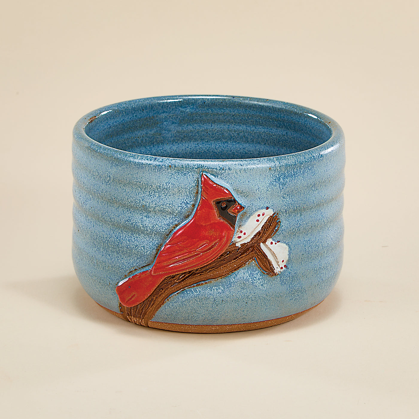 Snowy Cardinal Stoneware Bowl