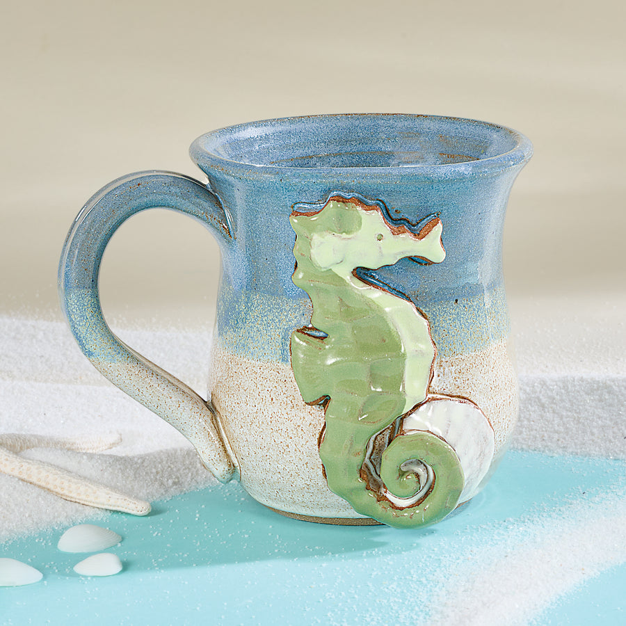 Seahorse & Seashell Mug, 14oz. (Preorder)