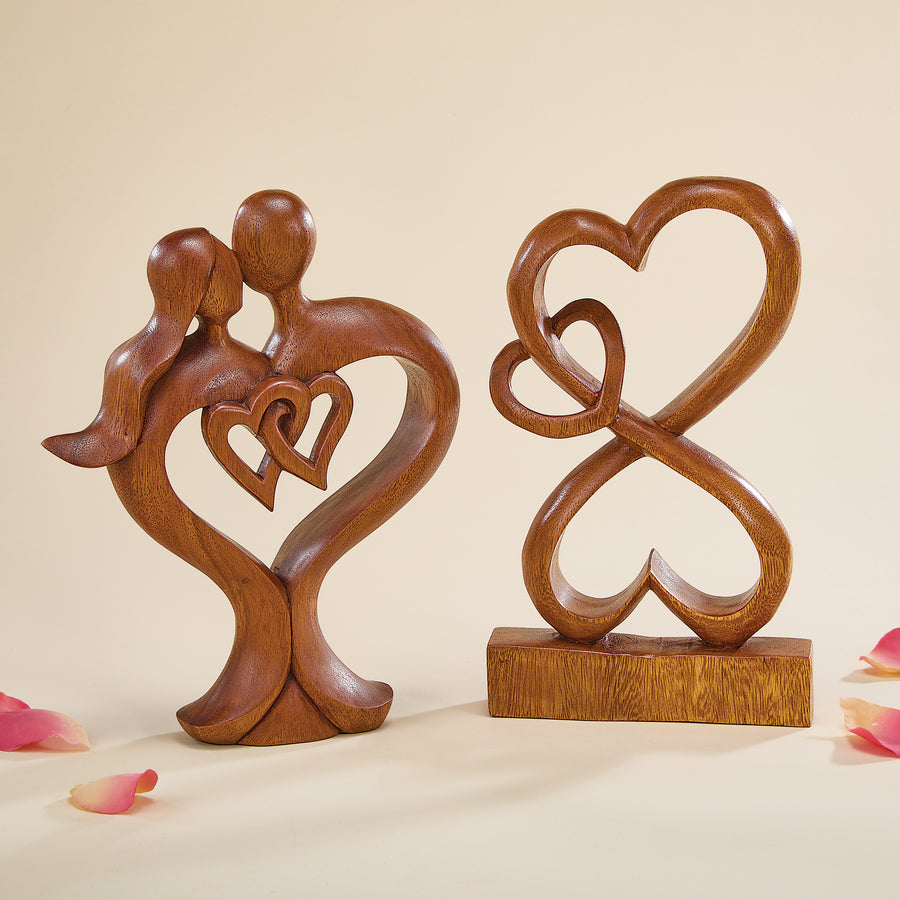 Forever In Love Wooden Sculpture