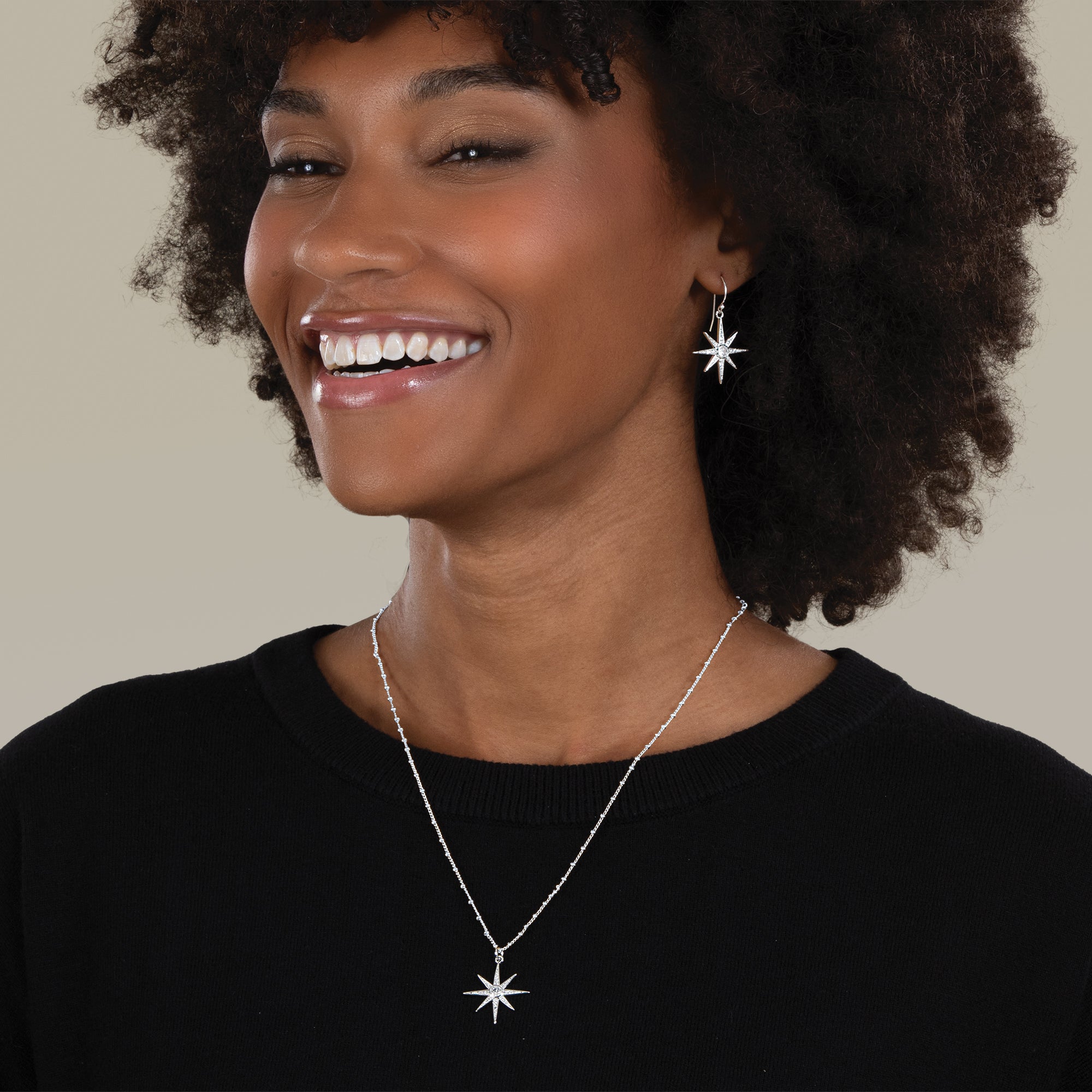 North Star Crystal Necklace & Earrings Set