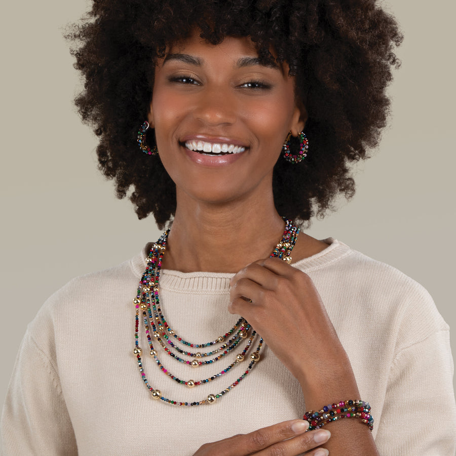 Colorful Life Crystal Multi-Strand Necklace