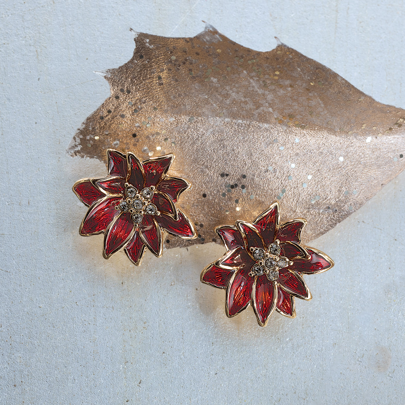 Petite Poinsettia Earrings