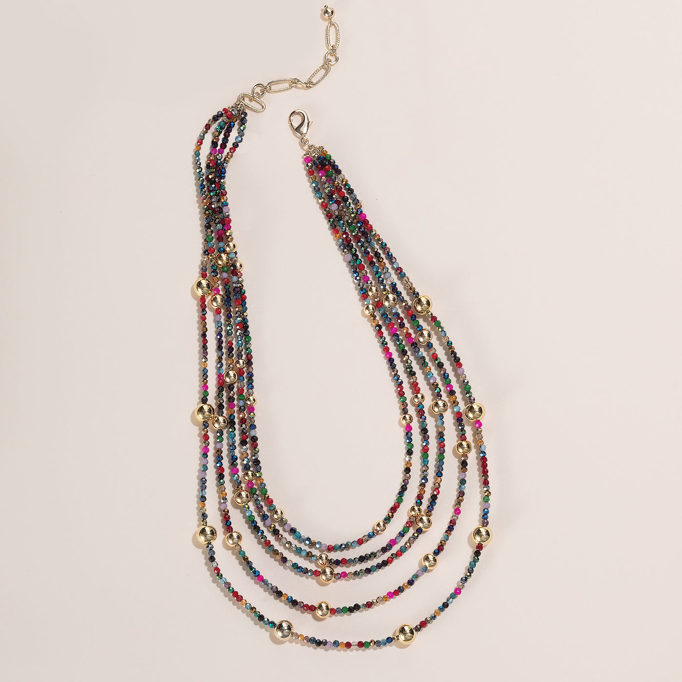 Colorful Life Crystal Multi-Strand Necklace