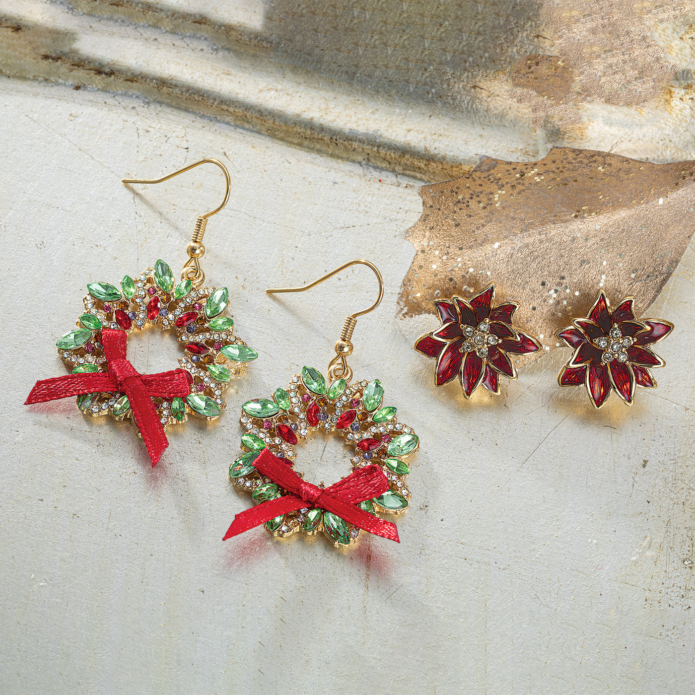 Petite Poinsettia Earrings