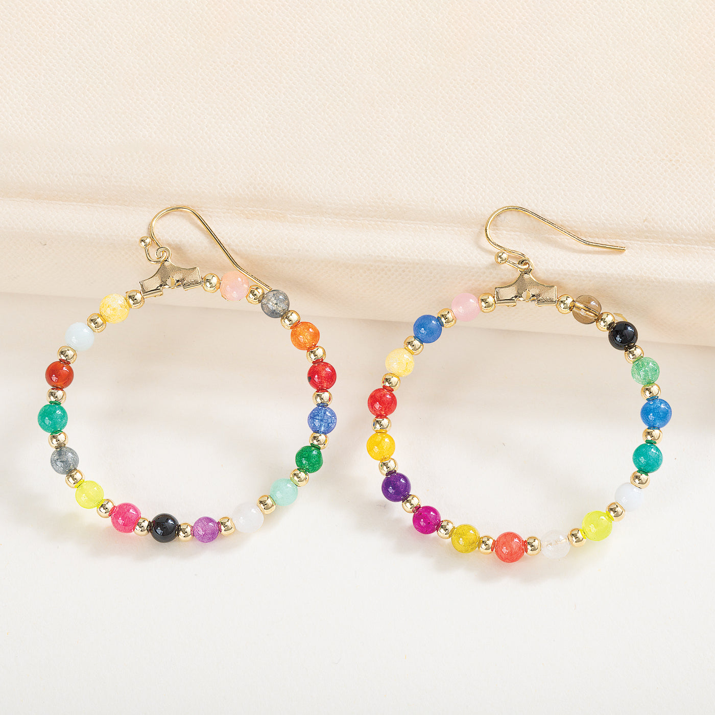 Rainbow Circle Hoop Earrings